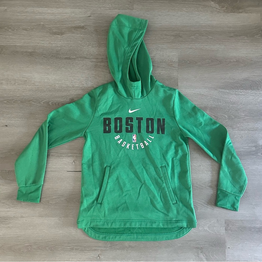 NBA Boston Celtics Nike Hoodie Green Dri-Fit Pullover Size Youth Large